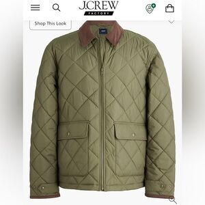 J. Crew Men's Green Quilted Puffer Jacket